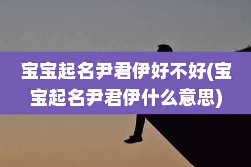 宝宝起名尹君伊好不好(宝宝起名尹君伊什么意思)