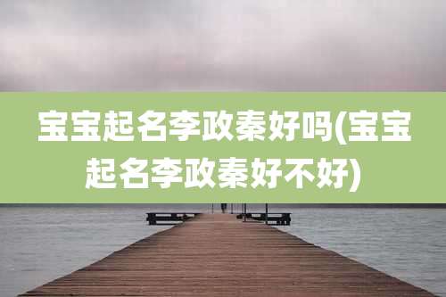 宝宝起名李政秦好吗(宝宝起名李政秦好不好)