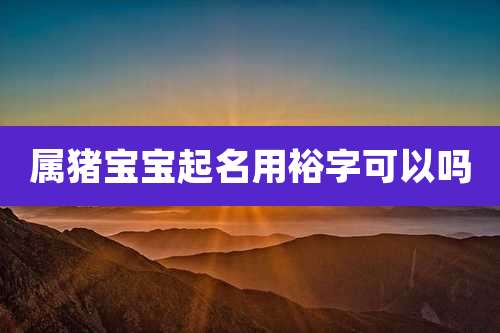 属猪宝宝起名用裕字可以吗