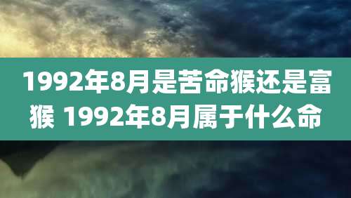 1992年8月是苦命猴还是富猴 1992年8月属于什么命