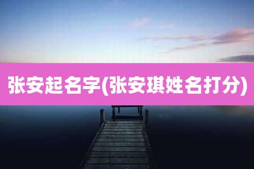 张安起名字(张安琪姓名打分)