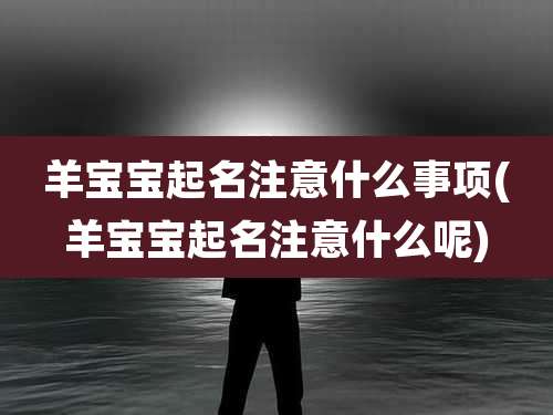 羊宝宝起名注意什么事项(羊宝宝起名注意什么呢)