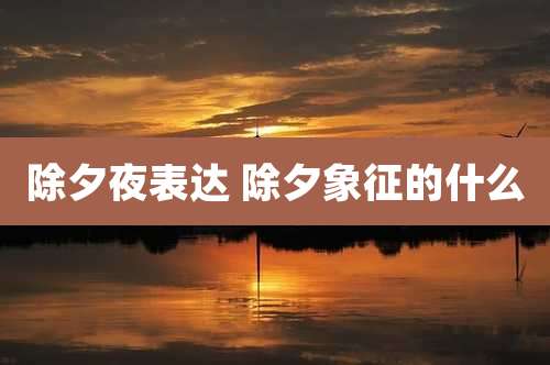 除夕夜表达 除夕象征的什么