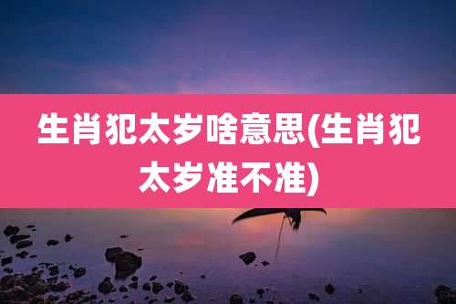 生肖犯太岁啥意思(生肖犯太岁准不准)