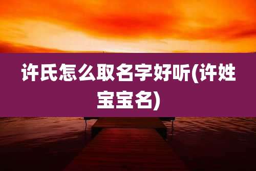 许氏怎么取名字好听(许姓宝宝名)