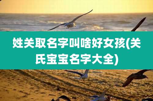 姓关取名字叫啥好女孩(关氏宝宝名字大全)