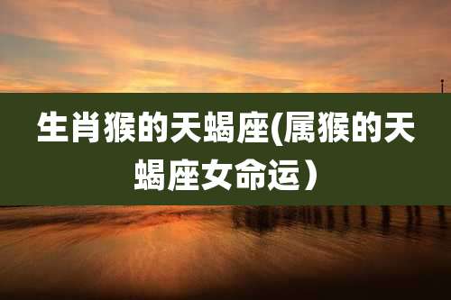 生肖猴的天蝎座(属猴的天蝎座女命运)