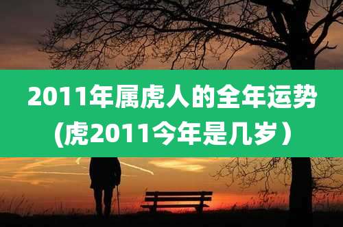 2011年属虎人的全年运势(虎2011今年是几岁)
