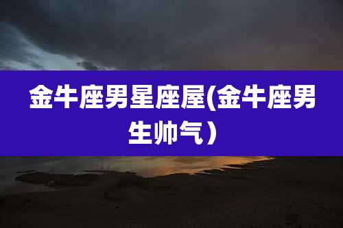 金牛座男星座屋(金牛座男生帅气）