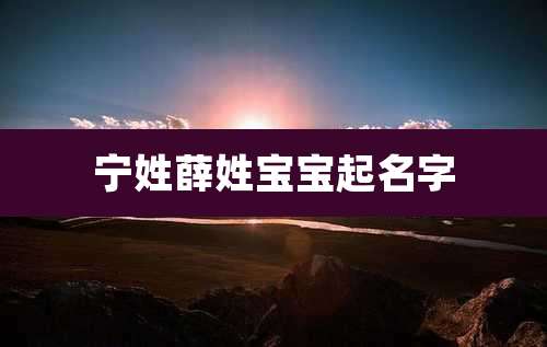 宁姓薛姓宝宝起名字