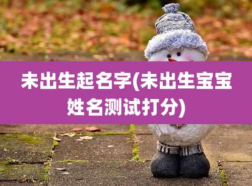 未出生起名字(未出生宝宝姓名测试打分)