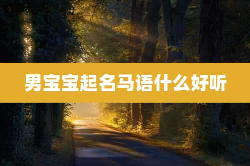 男宝宝起名马语什么好听