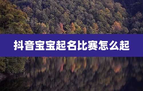 抖音宝宝起名比赛怎么起
