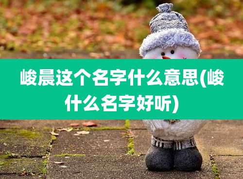 峻晨这个名字什么意思(峻什么名字好听)