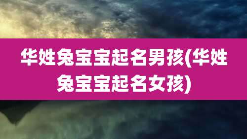 华姓兔宝宝起名男孩(华姓兔宝宝起名女孩)