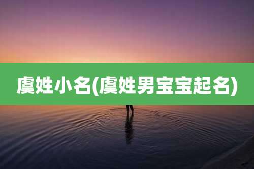 虞姓小名(虞姓男宝宝起名)