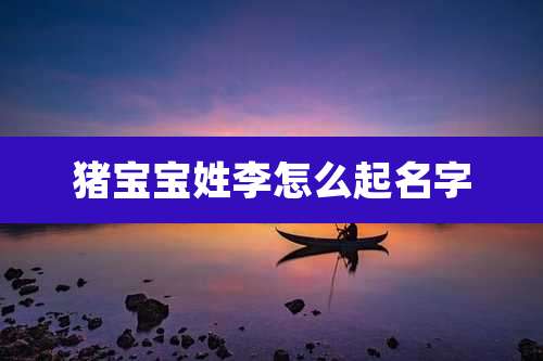 猪宝宝姓李怎么起名字