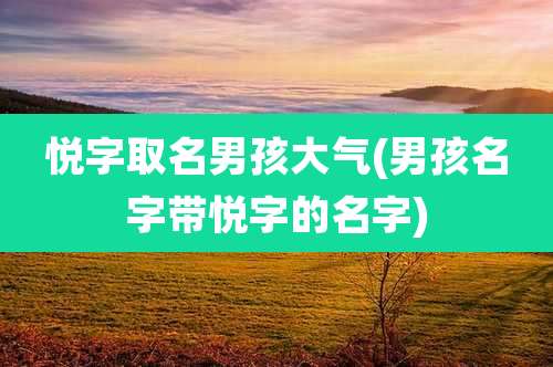 悦字取名男孩大气(男孩名字带悦字的名字)