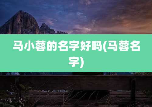 马小蓉的名字好吗(马蓉名字)