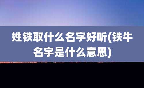 姓铁取什么名字好听(铁牛名字是什么意思)