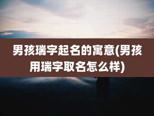 男孩瑞字起名的寓意(男孩用瑞字取名怎么样)