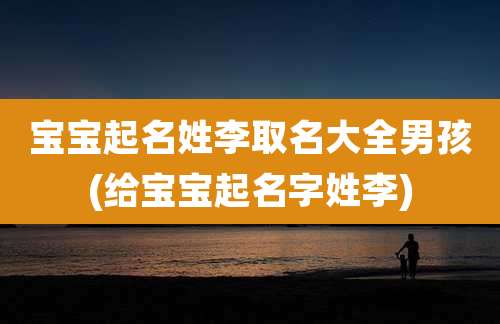 宝宝起名姓李取名大全男孩(给宝宝起名字姓李)