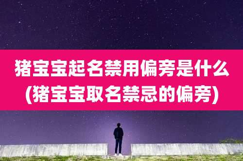 猪宝宝起名禁用偏旁是什么(猪宝宝取名禁忌的偏旁)