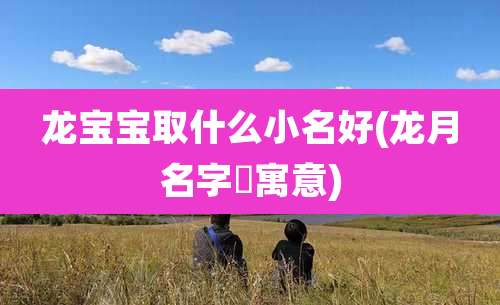 龙宝宝取什么小名好(龙月名字旳寓意)