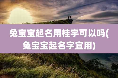 兔宝宝起名用桂字可以吗(兔宝宝起名字宜用)