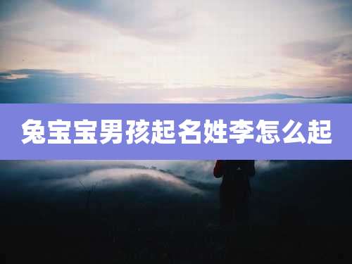 兔宝宝男孩起名姓李怎么起