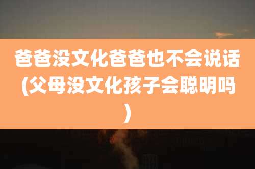 爸爸没文化爸爸也不会说话(父母没文化孩子会聪明吗)