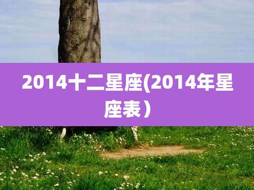 2014十二星座(2014年星座表)