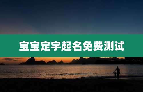 宝宝定字起名免费测试