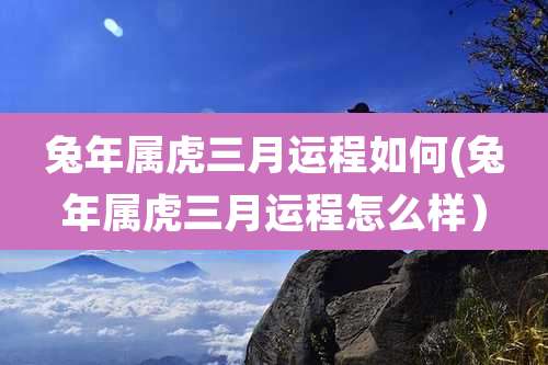 兔年属虎三月运程如何(兔年属虎三月运程怎么样)