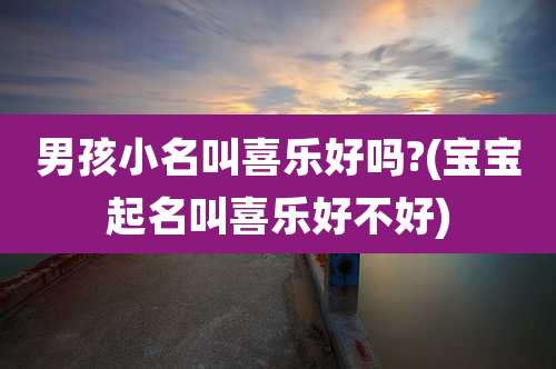 男孩小名叫喜乐好吗?(宝宝起名叫喜乐好不好)