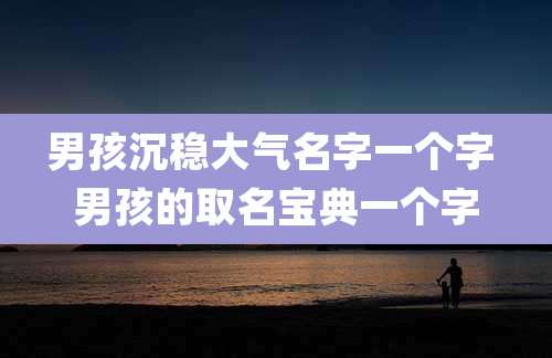 男孩沉稳大气名字一个字 男孩的取名宝典一个字