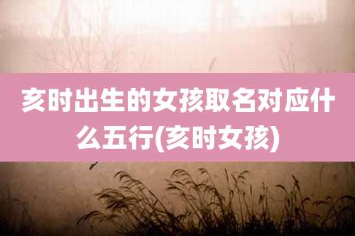 亥时出生的女孩取名对应什么五行(亥时女孩)
