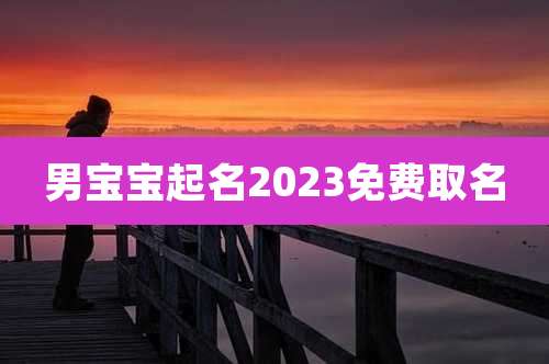 男宝宝起名2023免费取名