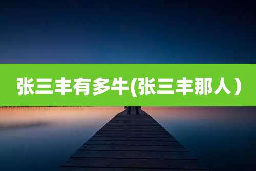 张三丰有多牛(张三丰那人)