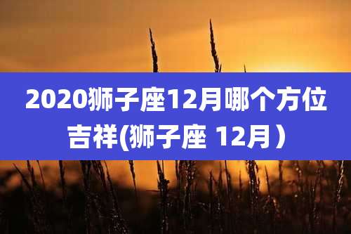 2020狮子座12月哪个方位吉祥(狮子座 12月)