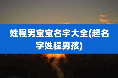 姓程男宝宝名字大全(起名字姓程男孩)