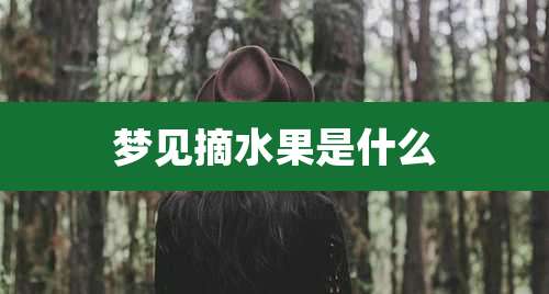 梦见摘水果是什么