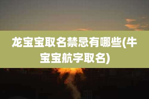 龙宝宝取名禁忌有哪些(牛宝宝航字取名)