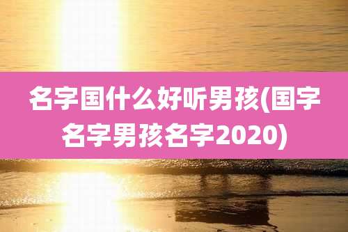 名字国什么好听男孩(国字名字男孩名字2020)