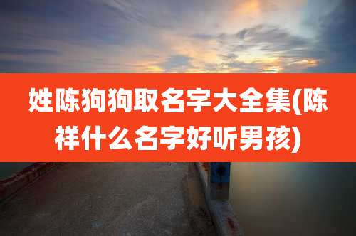 姓陈狗狗取名字大全集(陈祥什么名字好听男孩)