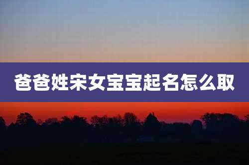 爸爸姓宋女宝宝起名怎么取