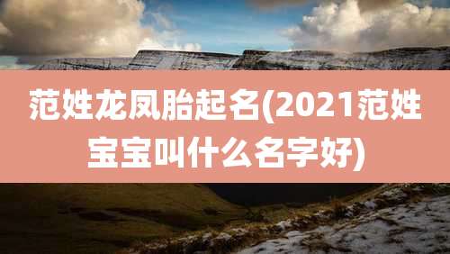 范姓龙凤胎起名(2021范姓宝宝叫什么名字好)