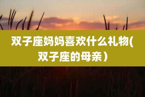 双子座妈妈喜欢什么礼物(双子座的母亲）