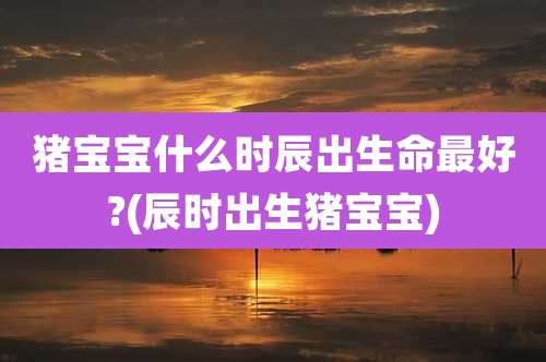 猪宝宝什么时辰出生命最好?(辰时出生猪宝宝)