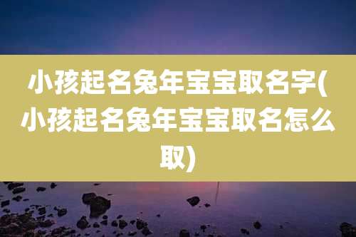 小孩起名兔年宝宝取名字(小孩起名兔年宝宝取名怎么取)